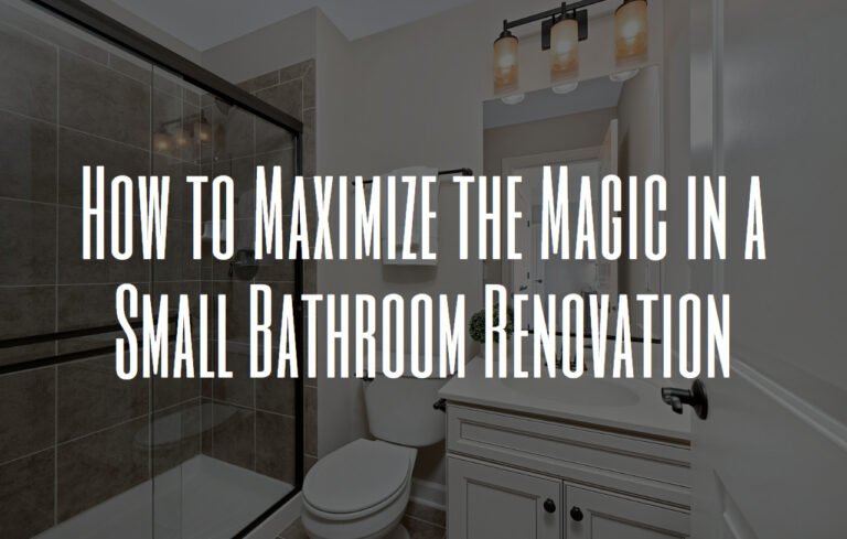 Featured blog image for small bathroom renovation tips.